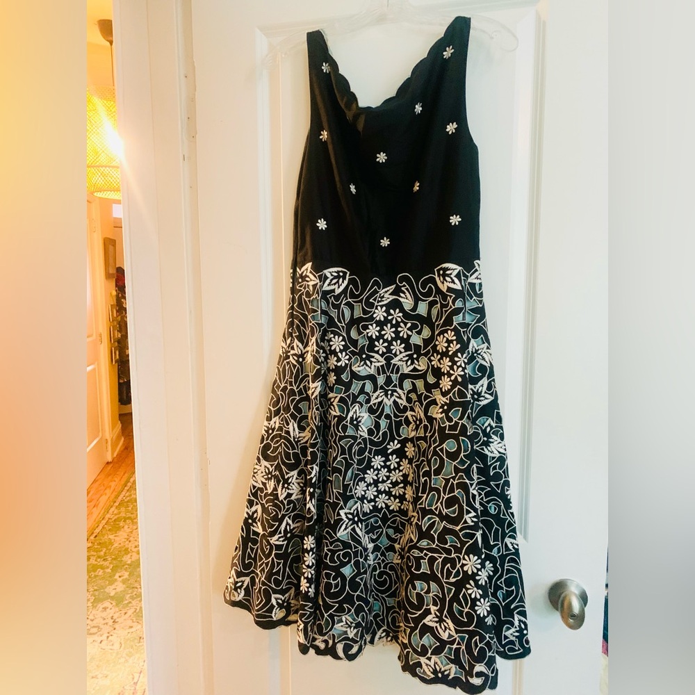 Odille Black and White Floral Kids Dress
